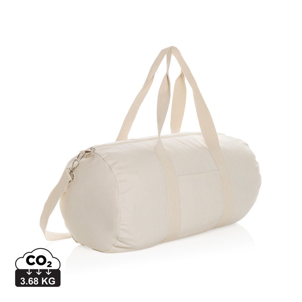 Sac polochon publicitaire toile recyclée 285g Impact Blanc cassé